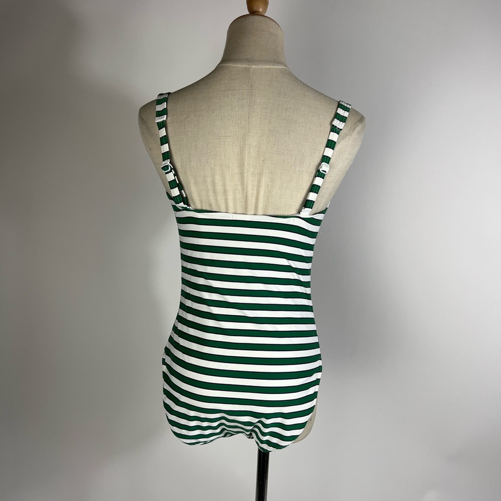 NIPTUCK SWIM Green White Striped Multi Fit Cup One Piece Swimsuit Womens 10 - Picture 5 of 10